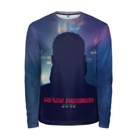 Мужской лонгслив 3D с принтом Бегущий по лезвию в городе Новоалтайск, 100% полиэстер | длинные рукава, круглый вырез горловины, полуприлегающий силуэт | 2049 | blade runner | cyberpunk | андроид | бегущий по лезвию | кей | киберпанк | репликант | рик декарт