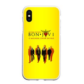 Чехол для iPhone XS Max матовый с принтом Группа Bon Jovi в городе Новоалтайск, Силикон | Область печати: задняя сторона чехла, без боковых панелей | Тематика изображения на принте: bon jovi | бон | бон джови | глэм | группа | джови | джон | рок | хард