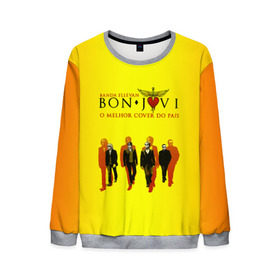 Мужской свитшот 3D с принтом Группа Bon Jovi в городе Новоалтайск, 100% полиэстер с мягким внутренним слоем | круглый вырез горловины, мягкая резинка на манжетах и поясе, свободная посадка по фигуре | Тематика изображения на принте: bon jovi | бон | бон джови | глэм | группа | джови | джон | рок | хард