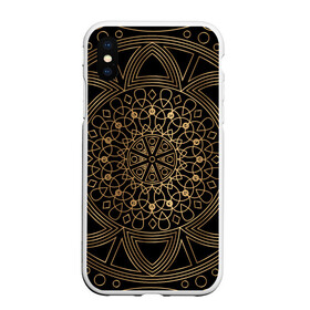 Чехол для iPhone XS Max матовый с принтом Золотая мандала в городе Новоалтайск, Силикон | Область печати: задняя сторона чехла, без боковых панелей | орнамент | узоры | фрактал