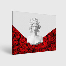 Холст прямоугольный с принтом GIRL SNAKE ROSES / РОЗЫ в городе Новоалтайск, 100% ПВХ |  | Тематика изображения на принте: букет | веты | красный | лепестки | модные | полосы | природа | растения | розочки | розы | сад | тренды | цвет | черный