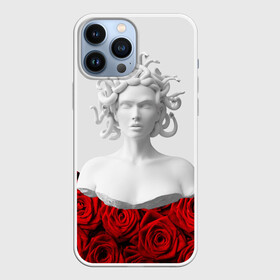 Чехол для iPhone 13 Pro Max с принтом GIRL SNAKE ROSES   РОЗЫ в городе Новоалтайск,  |  | Тематика изображения на принте: букет | веты | красный | лепестки | модные | полосы | природа | растения | розочки | розы | сад | тренды | цвет | черный