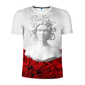 Мужская футболка 3D спортивная с принтом Унисекс / Snake roses girl в городе Новоалтайск, 100% полиэстер с улучшенными характеристиками | приталенный силуэт, круглая горловина, широкие плечи, сужается к линии бедра | букет | веты | красный | лепестки | модные | полосы | природа | растения | розочки | розы | сад | тренды | цвет | черный
