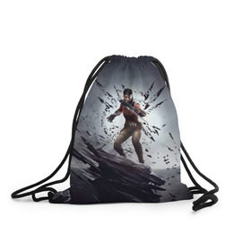 Рюкзак-мешок 3D с принтом dishonored death of the outsid в городе Новоалтайск, 100% полиэстер | плотность ткани — 200 г/м2, размер — 35 х 45 см; лямки — толстые шнурки, застежка на шнуровке, без карманов и подкладки | Тематика изображения на принте: billie | lurk | билли | лерк | чужой