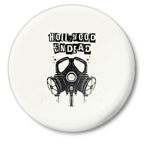 Значок с принтом Hollywood Undead противогаз в городе Новоалтайск,  металл | круглая форма, металлическая застежка в виде булавки | charlie scene | danny | funny man | hollywood | j dog | johnny 3 tears | undead | альтернативный | андед | голивуд | голливудская | группа | кранккор | метал | нежить | ню | реп | рок | рэп | рэпкор