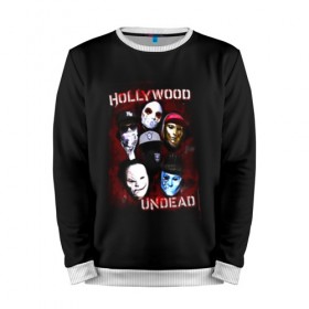 Мужской свитшот 3D с принтом Группа Hollywood Undead в городе Новоалтайск, 100% полиэстер с мягким внутренним слоем | круглый вырез горловины, мягкая резинка на манжетах и поясе, свободная посадка по фигуре | charlie scene | danny | funny man | hollywood | j dog | johnny 3 tears | undead | альтернативный | андед | голивуд | голливудская | группа | кранккор | метал | нежить | ню | реп | рок | рэп | рэпкор