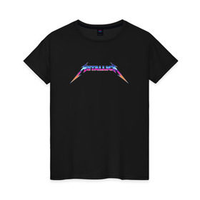 Женская футболка хлопок с принтом Metallica в городе Новоалтайск, 100% хлопок | прямой крой, круглый вырез горловины, длина до линии бедер, слегка спущенное плечо | hard rock | heavy metall | rock | байкер | джеймс хэтфилд | кирк хэммет | ларс ульрих | роберт трухильо
