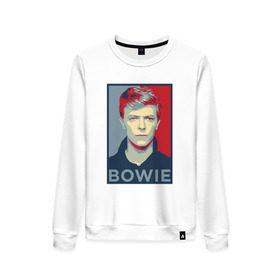 Женский свитшот хлопок с принтом David Bowie в городе Новоалтайск, 100% хлопок | прямой крой, круглый вырез, на манжетах и по низу широкая трикотажная резинка  | bowie | david | альтернативный | арт | боуи | глэм | джаз | дэвид | музыка | музыкант | певец | поп | попрок | психоделический | рок | соул | хард | хардрок | экспериментальный | электронная | эмбиент