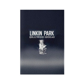 Обложка для паспорта матовая кожа с принтом Linkin Park и Hollywood Undead в городе Новоалтайск, натуральная матовая кожа | размер 19,3 х 13,7 см; прозрачные пластиковые крепления | 
