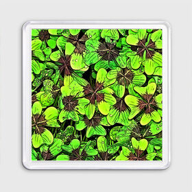 Магнит 55*55 с принтом Clover pattern в городе Новоалтайск, Пластик | Размер: 65*65 мм; Размер печати: 55*55 мм | Тематика изображения на принте: pattern | абстракция | арт | клевер | листья | паттерн | узор