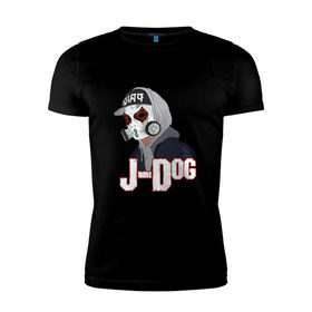 Мужская футболка премиум с принтом J-Dog из Hollywood Undead в городе Новоалтайск, 92% хлопок, 8% лайкра | приталенный силуэт, круглый вырез ворота, длина до линии бедра, короткий рукав | Тематика изображения на принте: 