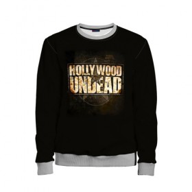 Детский свитшот 3D с принтом Hollywood Undead звезда в городе Новоалтайск, 100% полиэстер | свободная посадка, прямой крой, мягкая тканевая резинка на рукавах и понизу свитшота | charlie scene | danny | funny man | hollywood | j dog | johnny 3 tears | undead | альтернативный | андед | голивуд | голливудская | группа | кранккор | метал | нежить | ню | реп | рок | рэп | рэпкор