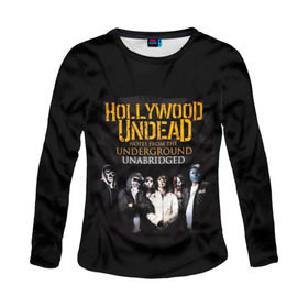 Женский лонгслив 3D с принтом Hollywood Undead Underground в городе Новоалтайск, 100% полиэстер | длинные рукава, круглый вырез горловины, полуприлегающий силуэт | charlie scene | danny | funny man | hollywood | j dog | johnny 3 tears | undead | альтернативный | андед | голивуд | голливудская | группа | кранккор | метал | нежить | ню | реп | рок | рэп | рэпкор