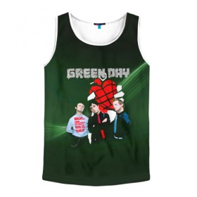 Мужская майка 3D с принтом Группа Green Day в городе Новоалтайск, 100% полиэстер | круглая горловина, приталенный силуэт, длина до линии бедра. Пройма и горловина окантованы тонкой бейкой | american idiot | green day | альтернативный | билли джо армстронг | грин дей | группа | зелёный день | майк дёрнт | музыка | надпись | панк | поп | поппанк | рок | тре кул