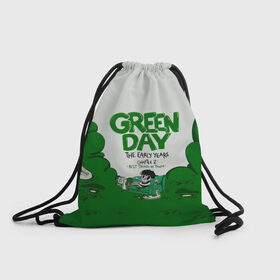 Рюкзак-мешок 3D с принтом Монстр Green Day в городе Новоалтайск, 100% полиэстер | плотность ткани — 200 г/м2, размер — 35 х 45 см; лямки — толстые шнурки, застежка на шнуровке, без карманов и подкладки | Тематика изображения на принте: american idiot | green day | альтернативный | билли джо армстронг | грин дей | группа | зелёный день | майк дёрнт | музыка | надпись | панк | поп | поппанк | рок | тре кул