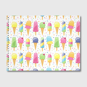 Альбом для рисования с принтом мороженное в городе Новоалтайск, 100% бумага
 | матовая бумага, плотность 200 мг. | dessert | food | ice cream | sweets | десерт | еда | мороженное | сладости