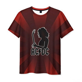 Мужская футболка 3D с принтом Солист AC/DC в городе Новоалтайск, 100% полиэфир | прямой крой, круглый вырез горловины, длина до линии бедер | Тематика изображения на принте: ac dc | acdc | австралийская | альбом | ангус янг | блюз рок | гитара | головы | группа | крис слэйд | музыканты | надпись | певцы | рок | рок н ролл | стиви янг | хард рок | эксл роуз
