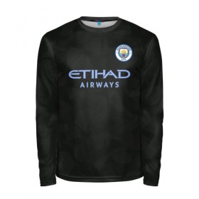 Мужской лонгслив 3D с принтом Manchester City Kit Third в городе Новоалтайск, 100% полиэстер | длинные рукава, круглый вырез горловины, полуприлегающий силуэт | Тематика изображения на принте: citi | city | cyty | manchester | siti | sity | англия | болельщик | горожане | гостевая | манчестер | сити | фанат | футбольная форма
