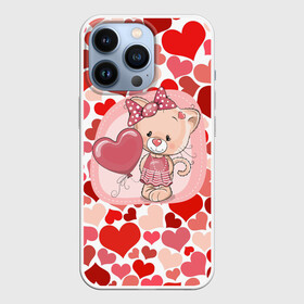 Чехол для iPhone 13 Pro с принтом kitty в городе Новоалтайск,  |  | Тематика изображения на принте: cat | kitty | love | бантик | кошечка | любовь | сердечки