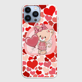 Чехол для iPhone 13 Pro Max с принтом kitty в городе Новоалтайск,  |  | Тематика изображения на принте: cat | kitty | love | бантик | кошечка | любовь | сердечки
