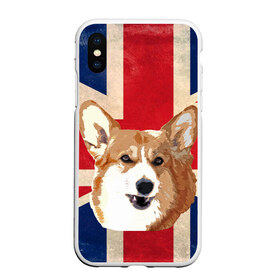 Чехол для iPhone XS Max матовый с принтом Королевский корги в городе Новоалтайск, Силикон | Область печати: задняя сторона чехла, без боковых панелей | Тематика изображения на принте: англия | великобритания | вельш корги | корги | корги пемброк | королева | пемброк | собака | флаг