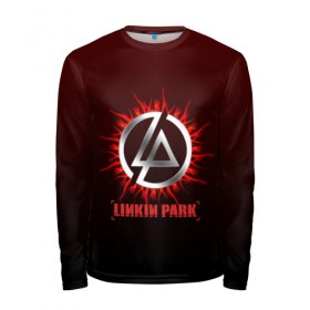 Мужской лонгслив 3D с принтом Красно-черный Linkin Park в городе Новоалтайск, 100% полиэстер | длинные рукава, круглый вырез горловины, полуприлегающий силуэт | 