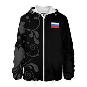 Мужская куртка 3D с принтом Russia - Black Collection в городе Новоалтайск, ткань верха — 100% полиэстер, подклад — флис | прямой крой, подол и капюшон оформлены резинкой с фиксаторами, два кармана без застежек по бокам, один большой потайной карман на груди. Карман на груди застегивается на липучку | 0x000000123 | black collection | russia | россия
