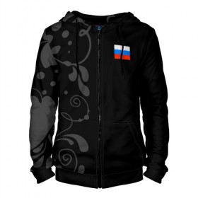 Мужская толстовка 3D на молнии с принтом Russia - Black collection в городе Новоалтайск, 100% полиэстер | длина до линии бедра, манжеты и пояс оформлены мягкой тканевой резинкой, двухслойный капюшон со шнурком для регулировки, спереди молния, по бокам два кармана | 0x000000123 | black collection | russia | россия