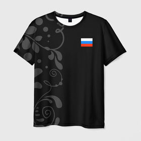 Мужская футболка 3D с принтом Russia - Black collection в городе Новоалтайск, 100% полиэфир | прямой крой, круглый вырез горловины, длина до линии бедер | 0x000000123 | black collection | russia | россия