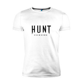 Мужская футболка премиум с принтом Hunt: Showdown Black Logo в городе Новоалтайск, 92% хлопок, 8% лайкра | приталенный силуэт, круглый вырез ворота, длина до линии бедра, короткий рукав | crytek | game | hunt | hunt: showdown | hunter | monsters | showdown | игра | крайтек | охота | столкновение