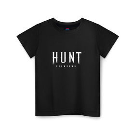 Детская футболка хлопок с принтом Hunt: Showdown White Logo в городе Новоалтайск, 100% хлопок | круглый вырез горловины, полуприлегающий силуэт, длина до линии бедер | crytek | game | hunt | hunt: showdown | hunter | monsters | showdown | игра | крайтек | охота | столкновение