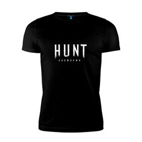 Мужская футболка премиум с принтом Hunt: Showdown White Logo в городе Новоалтайск, 92% хлопок, 8% лайкра | приталенный силуэт, круглый вырез ворота, длина до линии бедра, короткий рукав | crytek | game | hunt | hunt: showdown | hunter | monsters | showdown | игра | крайтек | охота | столкновение