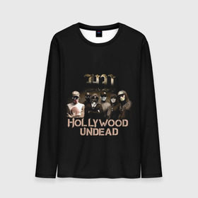 Мужской лонгслив 3D с принтом Группа Hollywood Undead в городе Новоалтайск, 100% полиэстер | длинные рукава, круглый вырез горловины, полуприлегающий силуэт | charlie scene | danny | funny man | hollywood | j dog | johnny 3 tears | undead | альтернативный | андед | голивуд | голливудская | группа | кранккор | метал | нежить | ню | реп | рок | рэп | рэпкор