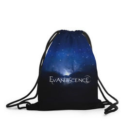 Рюкзак-мешок 3D с принтом Evanescence звездное небо в городе Новоалтайск, 100% полиэстер | плотность ткани — 200 г/м2, размер — 35 х 45 см; лямки — толстые шнурки, застежка на шнуровке, без карманов и подкладки | Тематика изображения на принте: evanescence | альтернативный | готик | группа | джен маджура | исчезновение | метал | ню | рок | синий | тим маккорд | трой маклоухорн | уилл хант | хард | эванесенс | эми ли