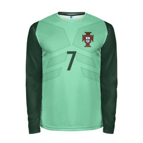 Мужской лонгслив 3D с принтом Ronaldo away 17-18 в городе Новоалтайск, 100% полиэстер | длинные рукава, круглый вырез горловины, полуприлегающий силуэт | champion | confederation | cristiano | cup | euro | portugal | ronaldo | world | европы | конфедераций | криштиану | кубок | мира | португалия | роналду
