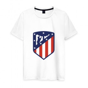 Мужская футболка хлопок с принтом Atletico Madrid в городе Новоалтайск, 100% хлопок | прямой крой, круглый вырез горловины, длина до линии бедер, слегка спущенное плечо. | atletico | madrid | атлетико | мадрид | франция
