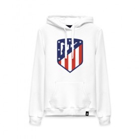 Женская толстовка хлопок с принтом Atletico Madrid в городе Новоалтайск, френч-терри, мягкий теплый начес внутри (100% хлопок) | карман-кенгуру, эластичные манжеты и нижняя кромка, капюшон с подкладом и шнурком | atletico | madrid | атлетико | мадрид | франция