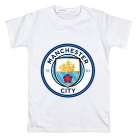 Мужская футболка хлопок с принтом Manchester City в городе Новоалтайск, 100% хлопок | прямой крой, круглый вырез горловины, длина до линии бедер, слегка спущенное плечо. | citi | city | manchester | siti | англия | болельщик | горожане | гостевая | манчестер | сити | фанат | форма | футбольная
