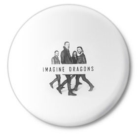 Значок с принтом Группа Imagine Dragons в городе Новоалтайск,  металл | круглая форма, металлическая застежка в виде булавки | dragons | imagine | альтернативный | американская | бэн макки | группа | драгонс | дэн платцман | дэн рейнольдс | имеджин | инди | индирок | поп | рок | уэйн сермон | электроник