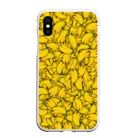 Чехол для iPhone XS Max матовый с принтом Бананы в городе Новоалтайск, Силикон | Область печати: задняя сторона чехла, без боковых панелей | banana | vegan | банан | веган | желтый | паттерн | текстура | фрукт