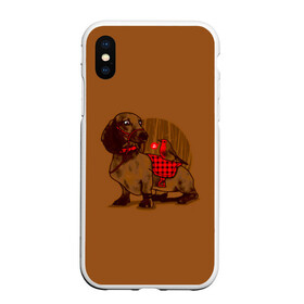 Чехол для iPhone XS Max матовый с принтом Такса и птичка в городе Новоалтайск, Силикон | Область печати: задняя сторона чехла, без боковых панелей | дворняга | дог | дом | животное | зверь | зоо | кабель | клыки | надпись | оскал | пасть | пес | питомец | природа | псина | собака | собачка | цербер | шавка | шакал | щенок