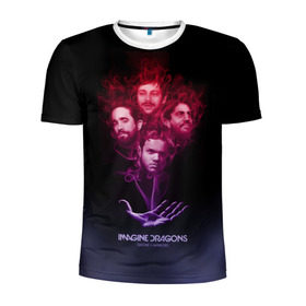 Мужская футболка 3D спортивная с принтом Группа Imagine Dragons, дым в городе Новоалтайск, 100% полиэстер с улучшенными характеристиками | приталенный силуэт, круглая горловина, широкие плечи, сужается к линии бедра | альтернативный | американская | группа | драгонс | имеджин | инди | индирок | поп | рок | электроник