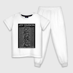 Детская пижама хлопок с принтом Joy Division в городе Новоалтайск, 100% хлопок |  брюки и футболка прямого кроя, без карманов, на брюках мягкая резинка на поясе и по низу штанин
 | postpunk | unknown pleasures | бернард самнер | британская рок группа | джой дивижн | иэн кёртис | неизвестные удовольствия | питер хук | постпанк | стивен моррис