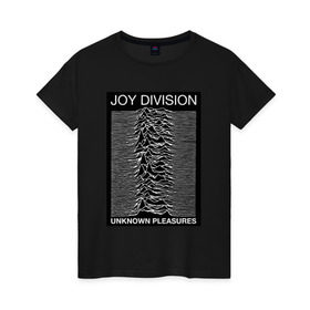 Женская футболка хлопок с принтом Joy Division в городе Новоалтайск, 100% хлопок | прямой крой, круглый вырез горловины, длина до линии бедер, слегка спущенное плечо | postpunk | unknown pleasures | бернард самнер | британская рок группа | джой дивижн | иэн кёртис | неизвестные удовольствия | питер хук | постпанк | стивен моррис