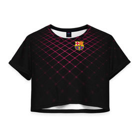 Женская футболка 3D укороченная с принтом FC Barcelona 2018 Line в городе Новоалтайск, 100% полиэстер | круглая горловина, длина футболки до линии талии, рукава с отворотами | fc | fc barcelona | fcb | fly emirates | ronaldo | абстракция | барселона | геометрия | зож | клуб | линии | месси | модные | мяч | реал мадрид | спорт | спортивные | тренды | футбол | футбольный клуб | эмблема