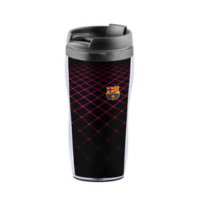 Термокружка-непроливайка с принтом FC Barcelona 2018 Line в городе Новоалтайск, внутренняя часть — пищевой пластик, наружная часть — прозрачный пластик, между ними — полиграфическая вставка с рисунком | объем — 350 мл, герметичная крышка | Тематика изображения на принте: fc | fc barcelona | fcb | fly emirates | ronaldo | абстракция | барселона | геометрия | зож | клуб | линии | месси | модные | мяч | реал мадрид | спорт | спортивные | тренды | футбол | футбольный клуб | эмблема