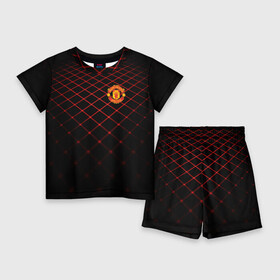 Детский костюм с шортами 3D с принтом Manchester United 2018 Line в городе Новоалтайск,  |  | emirates | fc | manchester united | абстракция | геометрия | зож | клуб | линии | манчестер юнайтед | модные | мяч | россии | спорт | спортивные | стиль | тренды | футбол | футбольный клуб | экстрим | эмблема
