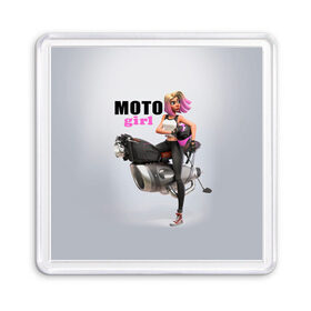 Магнит 55*55 с принтом Moto Girl в городе Новоалтайск, Пластик | Размер: 65*65 мм; Размер печати: 55*55 мм | girl | moto | motorcycle | аниме | байк | байкер | девушка | мото | мотоцикл