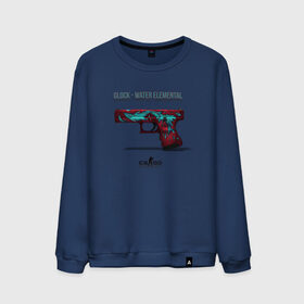 Мужской свитшот хлопок с принтом Glock - Water Elemental в городе Новоалтайск, 100% хлопок |  | cs go | global offensive | глок | каэс | контр страйк | контра | кс | оружие | пистолет | скин