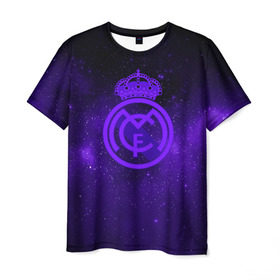 Мужская футболка 3D с принтом FC Real Madrid(SPACE STYLE) в городе Новоалтайск, 100% полиэфир | прямой крой, круглый вырез горловины, длина до линии бедер | real madrid | футбол | футбольный клуб | чемпионат